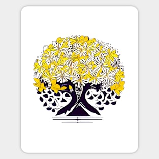 Japanese Art - Gold Tree Sticker